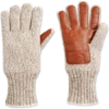 Coupon 🔥 Vermont Country Store Men's And Women's Ragg Gloves With Leather Trim Oatmeal 🧨