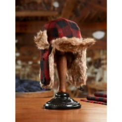 Hot Sale ⭐ Vermont Country Store Faux Fur Bomber Hat For Women And Men Maroon 🤩