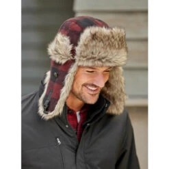 Hot Sale ⭐ Vermont Country Store Faux Fur Bomber Hat For Women And Men Maroon 🤩 -Morton Brother Shop unnamed file 117