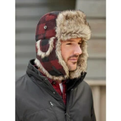 Hot Sale ⭐ Vermont Country Store Faux Fur Bomber Hat For Women And Men Maroon 🤩 -Morton Brother Shop unnamed file 118