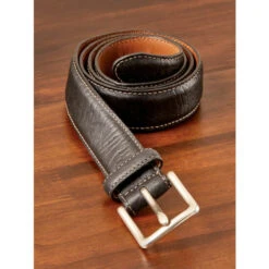 Cheap ✔️ Vermont Country Store Men's Top-Stitch Bison Leather Belt Brown ❤️ -Morton Brother Shop unnamed file 145