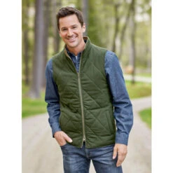 Cheap 😍 Orton Brothers Reversible Quilted Flannel Vest Loden/rust Plaid 🎉