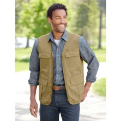 Hot Sale 🥰 Orton Brothers Multi-Pocket Cotton Canvas Vest Khaki 👍