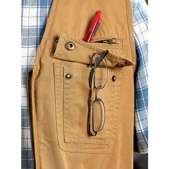 Hot Sale 🥰 Orton Brothers Multi-Pocket Cotton Canvas Vest Khaki 👍 7 Hot Sale 🥰 Orton Brothers Multi-Pocket Cotton Canvas Vest Khaki 👍 - Image 7