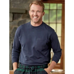 Hot Sale ✨ Orton Brothers Long-Sleeve Cotton T-Shirt Navy ⌛ -Morton Brother Shop unnamed file 259