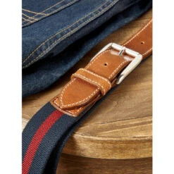 Best reviews of โ Vermont Country Store Men's ClubStripe Stretch Web Belt Khaki And Navy โค๏ธ