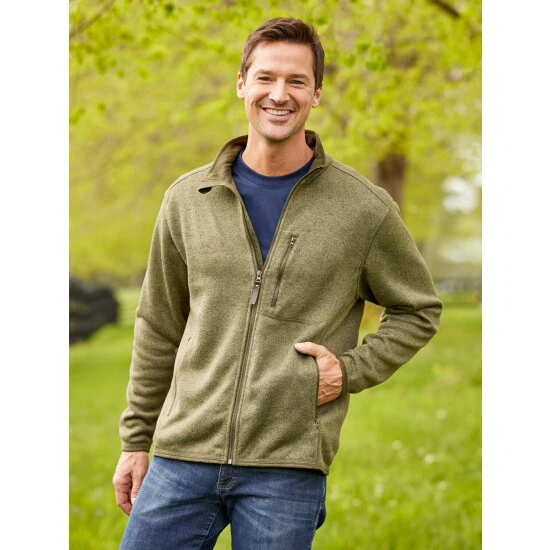 Wholesale โ๏ธ Orton Brothers Sweater-Fleece Jacket Heather Olive ๐ 3 Wholesale โ๏ธ Orton Brothers Sweater-Fleece Jacket Heather Olive ๐ - Image 3