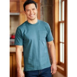 Best Pirce ⌛ Orton Brothers Short-Sleeve Cotton T-Shirt Blue 🧨 -Morton Brother Shop unnamed file 327