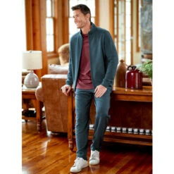 Cheapest 🌟 Orton Brothers Zip-Front Sweatpants Navy 🧨