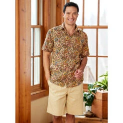 Deals 💯 Orton Brothers Paisley Camp Shirt Khaki 👏 -Morton Brother Shop unnamed file 386