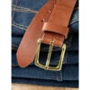 Best Sale ⌛ Vermont Country Store Men's Classic Leather Jean Belt Brown ✨
