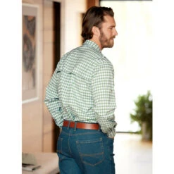 Wholesale 😉 Orton Brothers Micro-Plaid Weekender Shirt Green Plaid 👍 -Morton Brother Shop unnamed file 451