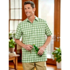 Outlet ❤️ Orton Brothers Seersucker Performance 💯 Shirt Light Green ✔️