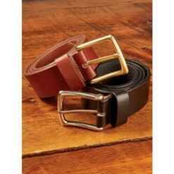 Best Sale ⌛ Vermont Country Store Men's Classic Leather Jean Belt Brown ✨ -Morton Brother Shop unnamed file 46