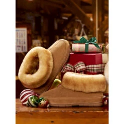 Top 10 ❤️ Vermont Country Store Men's Sheepskin Cuffed Booties Chestnut ✨ -Morton Brother Shop unnamed file 465