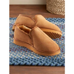 Best Pirce ⌛ Vermont Country Store Men's Sheepskin Double-Gore Slippers Chestnut 👏 -Morton Brother Shop unnamed file 466