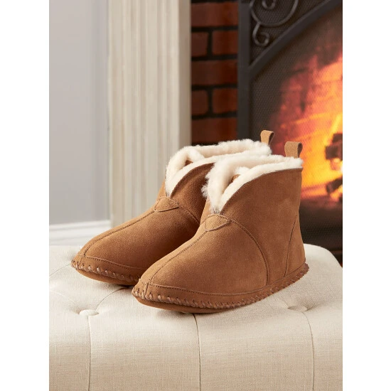 Cheap ❤️ Vermont Country Store Men's Sheepskin Soft Bottom Booties Chestnut ✔️ 4 Cheap ❤️ Vermont Country Store Men's Sheepskin Soft Bottom Booties Chestnut ✔️ - Image 4