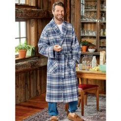 Top 10 โ Vermont Country Store Men's Portuguese Flannel Wrap Robe Denim Plaid โ