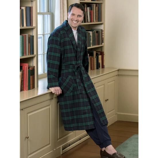 Top 10 ⌛ Vermont Country Store Men's Portuguese Flannel Wrap Robe Denim Plaid ⌛ 4 Top 10 ⌛ Vermont Country Store Men's Portuguese Flannel Wrap Robe Denim Plaid ⌛ - Image 4