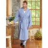 Best Pirce 🔔 Vermont Country Store Men's True Blue Cotton Wrap Robe 🎁