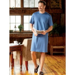 Best deal 👍 Vermont Country Store Men's And Women's Cotton-Knit Crewneck Short-Sleeve Sleepshirt Gray 🎉 -Morton Brother Shop unnamed file 509