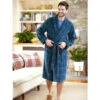 Best reviews of 😍 Vermont Country Store Men's Plush Plaid Fleece Robe Navy ⌛