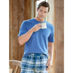 Promo 🛒 Vermont Country Store Cotton Knit Crewneck Short-Sleeve Sleep Tee Burgundy 💯 -Morton Brother Shop unnamed file 525