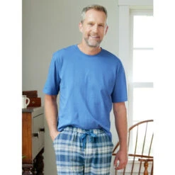 Promo 🛒 Vermont Country Store Cotton Knit Crewneck Short-Sleeve Sleep Tee Burgundy 💯 -Morton Brother Shop unnamed file 526