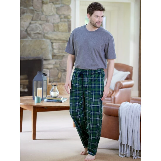 Best Pirce 👏 Vermont Country Store Men's Silky Fleece Sleep Pant Green & Navy Plaid 🔥 1 Best Pirce 👏 Vermont Country Store Men's Silky Fleece Sleep Pant Green & Navy Plaid 🔥