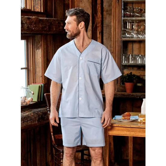 Cheap ๐ Vermont Country Store Men's Cotton Batiste Short Pajamas Blue ๐ 1 Cheap ๐ Vermont Country Store Men's Cotton Batiste Short Pajamas Blue ๐