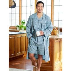 Flash Sale 🤩 Vermont Country Store Men's Blue Madras Plaid Cotton Short Pajamas 😀 -Morton Brother Shop unnamed file 562