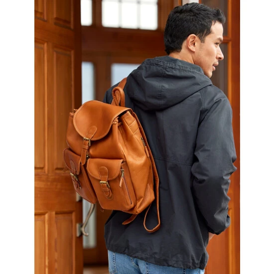 Best deal 🌟 Vermont Country Store Classic Leather Drawstring Backpack Dark Brown 💯 7 Best deal 🌟 Vermont Country Store Classic Leather Drawstring Backpack Dark Brown 💯 - Image 7